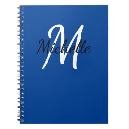 Niedliches Notebook mit Blue & White Custom Monogr Notizblock