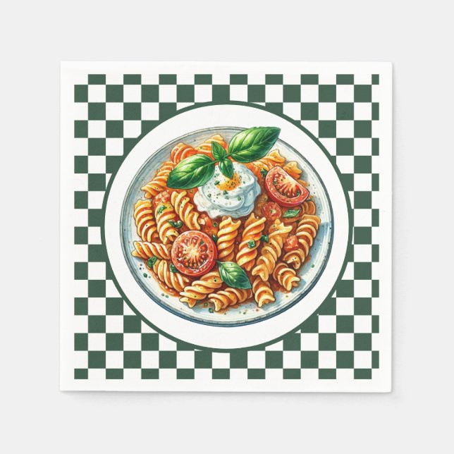 Niedliches Nudelgericht Serviette (Vorderseite)