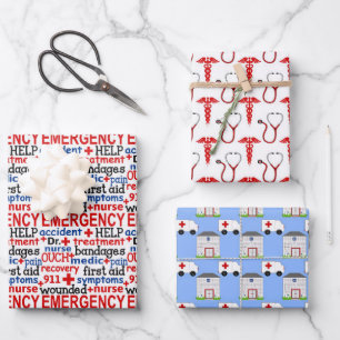 Niedliches Nurkenmuster Party Geschenkpapier Set