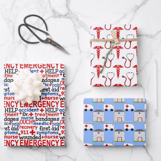 Niedliches Nurse-Party Geschenkpapier Set (Vorderseite)