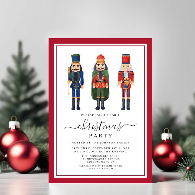 Niedliches Nutcracker Weihnachtsfest Party Einladung (Cute Nutcracker Christmas Party Invitation)