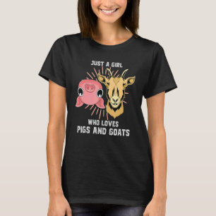 Niedliches Nutztier, nur ein Mädchen, das Schweine T-Shirt