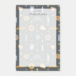 Niedliches NYC-Muster Dunkelgrau-individuelle Name Post-it Klebezettel