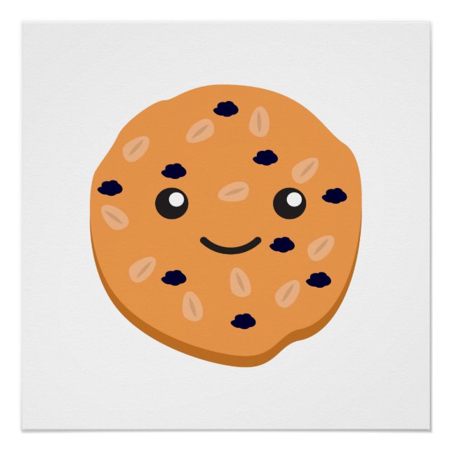 Niedliches Oatmehl Raisin Cookie Poster (Vorderseite)