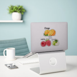 Niedliches Obst Groß, 8 Zoll x 8 Zoll Vinyl Sticke Aufkleber