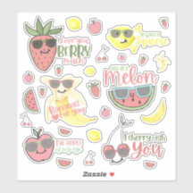 Niedliches Obst - Vinyl-Aufkleber nach Maß geschni