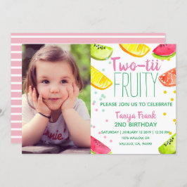 Niedliches Obstthema Kind 2. Geburtstag Party eing Einladung