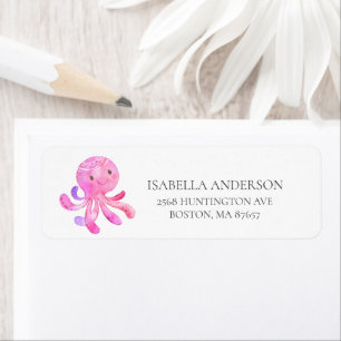 Niedliches Octopus Babydusche-Adressetikett