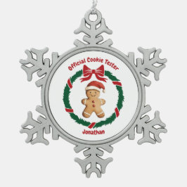 Niedliches Offizielles Cookie Tester Weihnachten Schneeflocken Zinn-Ornament