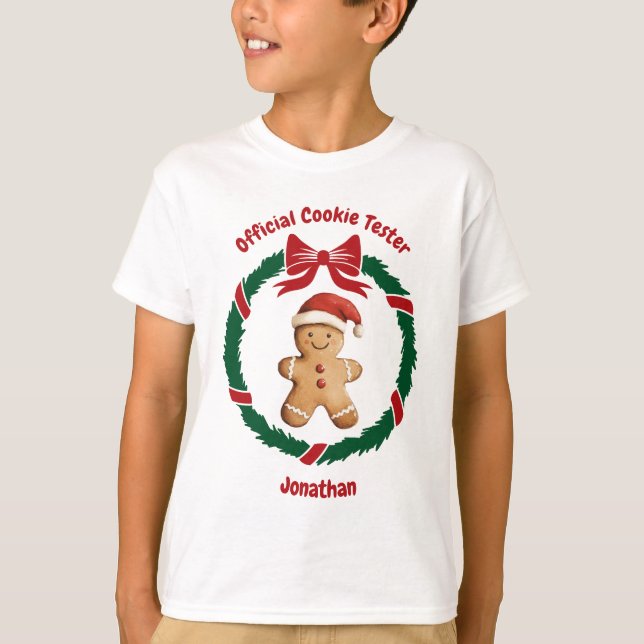 Niedliches Offizielles Cookie Tester Weihnachten T-Shirt (Vorderseite)