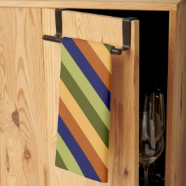 Niedliches Olive Sage Navy Streifen Küchentuch