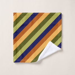 Niedliches Olive Sage Navy Streifen Waschlappen