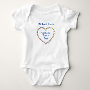 Niedliches Oma Blume Herz personalisieren Namen Baby Strampler