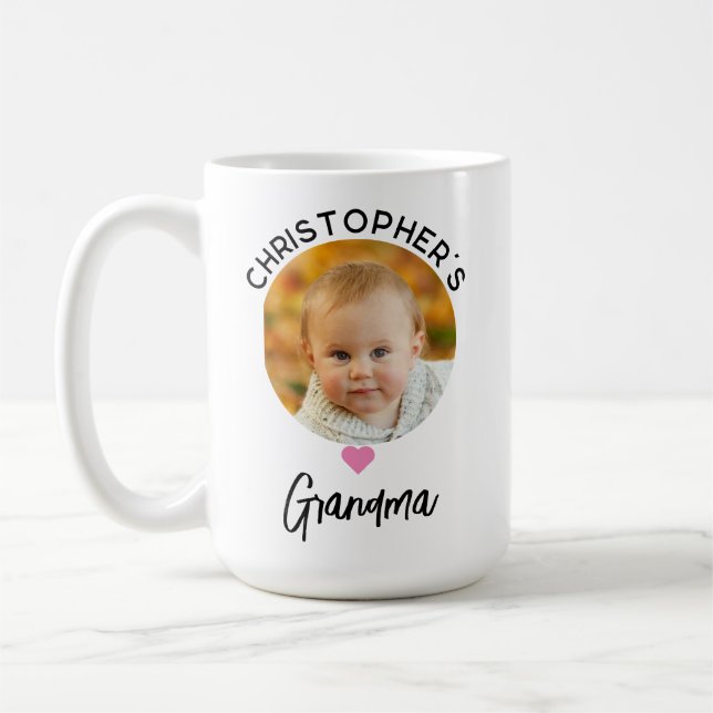 Niedliches Oma, rosa Herz Kaffeetasse (Links)