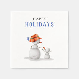 Niedliches Oma Snowman Weihnachts-Party Serviette