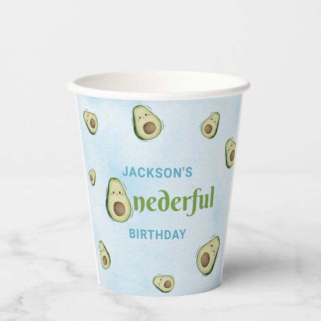 Niedliches Onederful Avocado 1. Geburtstag Party Pappbecher (Vorderseite)