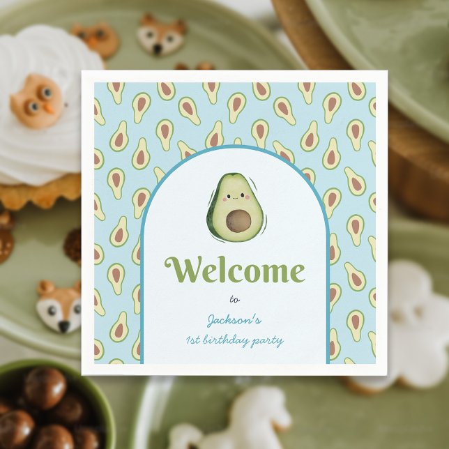 Niedliches Onederful Avocado 1. Geburtstag Party Serviette (Cute Onederful Avocado 1st Birthday Party Napkins)