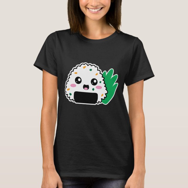 Niedliches Onigiri Shirt (mutig) (Vorderseite)