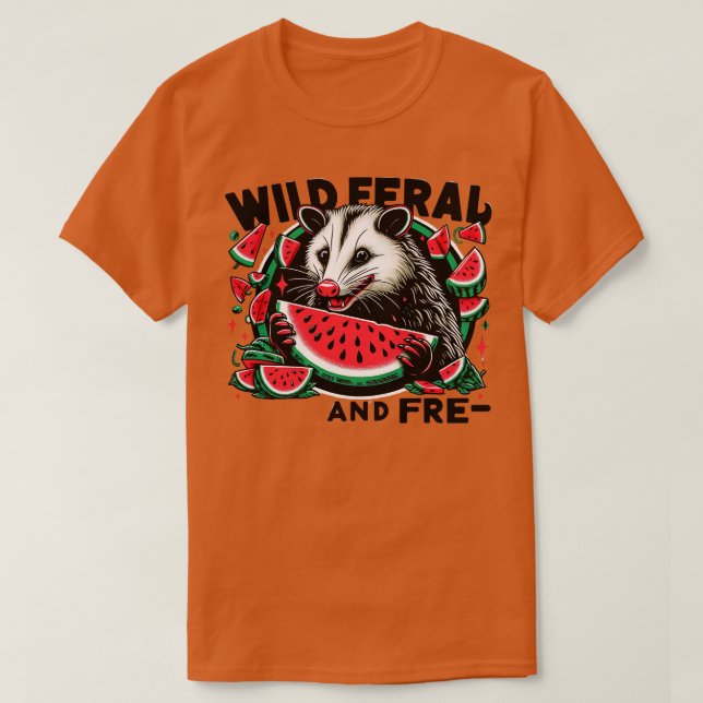 Niedliches Opossum Eating Watermelon Frucht Sommer T-Shirt (Design vorne)