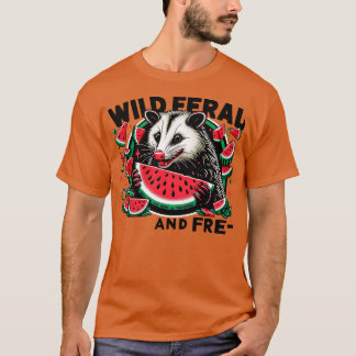 Niedliches Opossum Eating Watermelon Frucht Sommer T-Shirt
