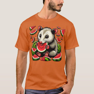 Niedliches Opossum Watermelonen-Frucht Sommer Männ T-Shirt