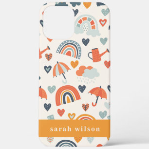 Niedliches Orange Blue Spring Rainbow Clouds Muste Case-Mate iPhone Hülle