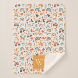 Niedliches Orange Blue Spring Rainbow Clouds Muste Sherpadecke