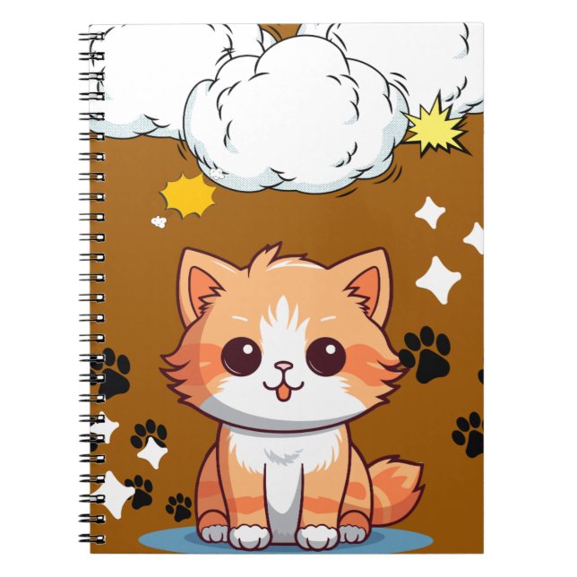 Niedliches Orange Cat Explosion Notebook - Fun Com Notizblock (Vorderseite)