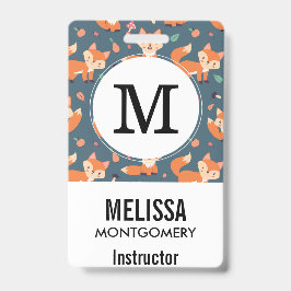 Niedliches Orange Fox Tiermuster Ausweis