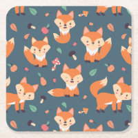 Niedliches Orange Fox Tiermuster