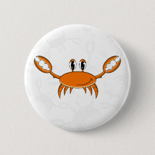 Niedliches orange Krabben-Knopf-Abzeichen Button