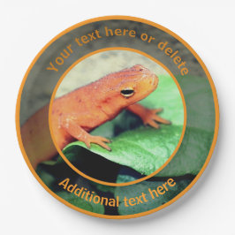 Niedliches Orange Salamander Natur Personalisierte Pappteller