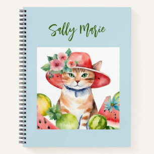 Niedliches Orange Tabby Cat Notebook für Frauen Notizbuch