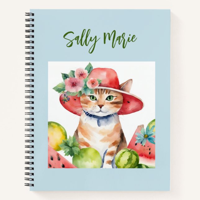 Niedliches Orange Tabby Cat Notebook für Frauen Notizbuch (Vorderseite)