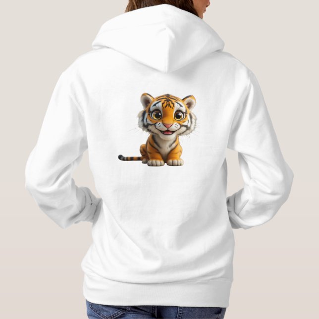 Niedliches Orange und Weißtiger Hoodie (Rückseite)