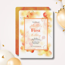 Niedliches Orange Watercolor Baby & Toys zum Gebur