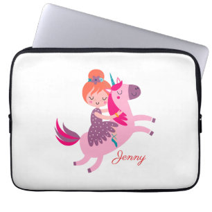 Niedliches Orangefarbenes Girl Reiten auf einem Ei Laptopschutzhülle