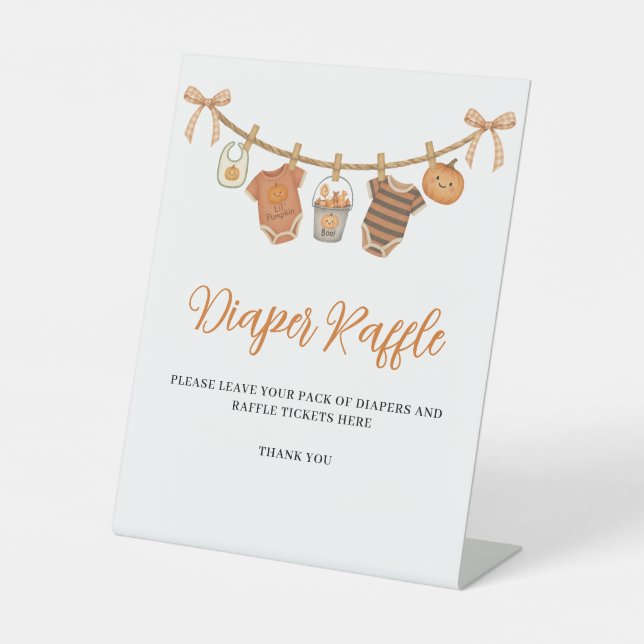 Niedliches Orangefarbenes Halloween-Windeln-Windel Sockelschild (Vorderseite)