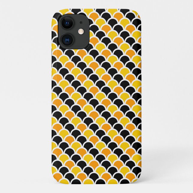 Niedliches, orangefarbenes Muster Case-Mate iPhone Hülle (Rückseite)