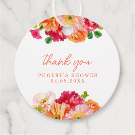 Niedliches orangefarbenes und hellrosa Brautparty Geschenkanhänger