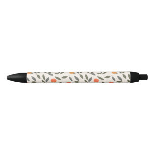 Niedliches Orangen- und Blätter-Muster Kugelschreiber