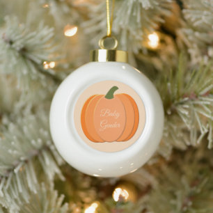 Niedliches Orangengeschlecht - Neutraler Pumpkin Keramik Kugel-Ornament