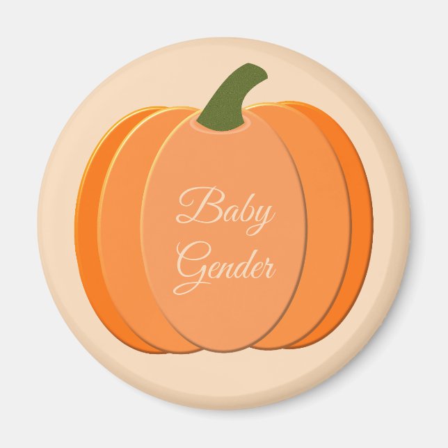 Niedliches Orangengeschlecht - Neutraler Pumpkin Magnet (Vorne)