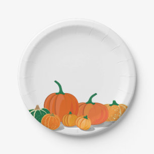 Niedliches Orangenpumpenspinnpapier Pappteller