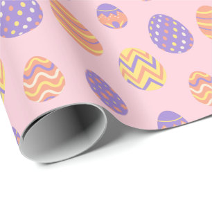 Niedliches Ostereier Muster farbige Frühlingsrosa Geschenkpapier