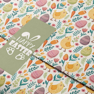 Niedliches Ostergebäck und buntes Eiermuster Geschenkpapier