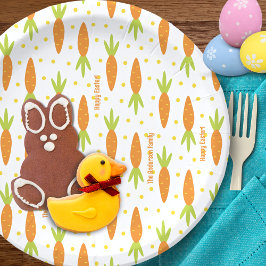 Niedliches Ostergeblasenes Karottenmuster mit benu Pappteller