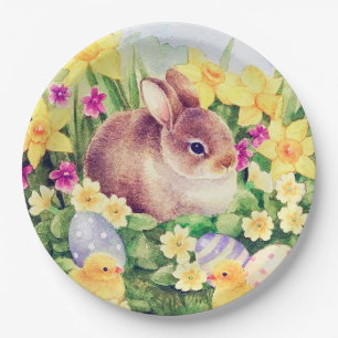 Niedliches Osterhase Feiertags-Party Pappteller