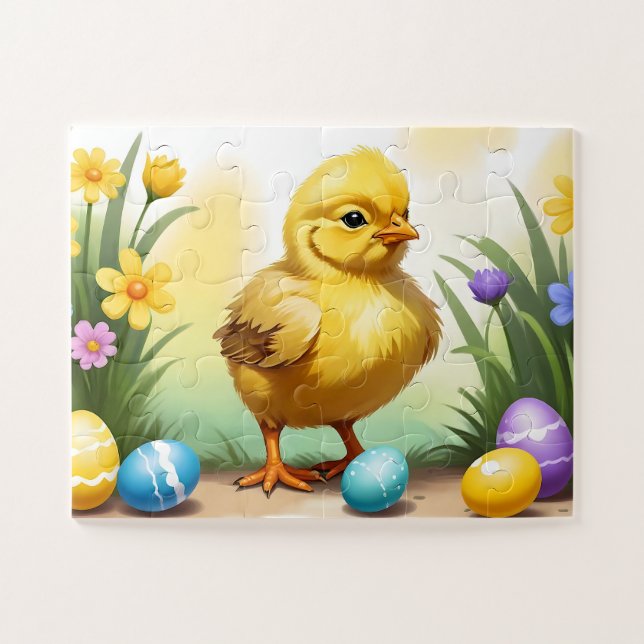 Niedliches Osterhühnchen 1, Ostern Puzzle (Horizontal)