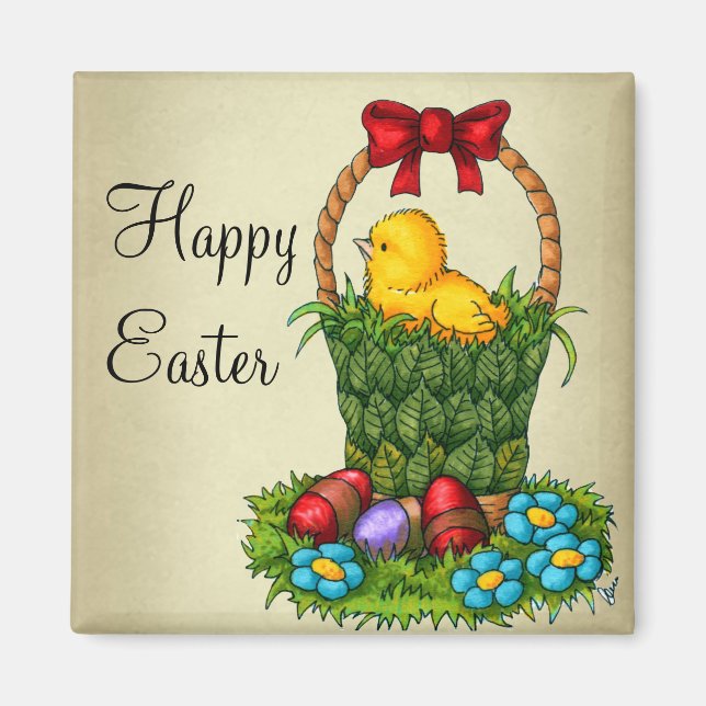 Niedliches Osterhühnchen Magnet (Vorne)